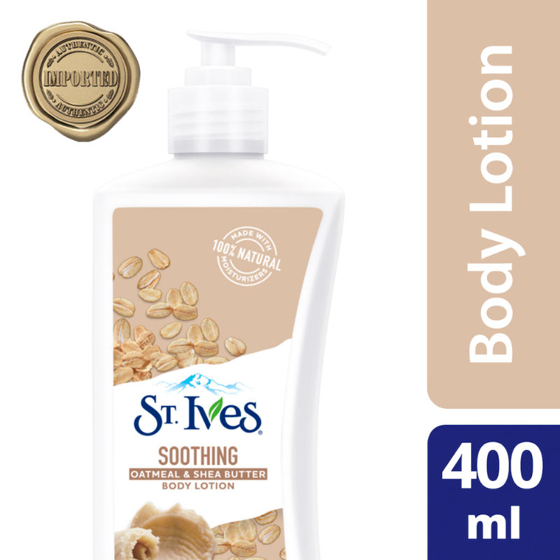 St. Ives Soothing Oatmeal & Shea Butter Body Lotion, 100% Natural Moisturizers
