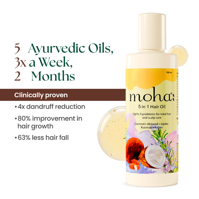 Moha 5 In 1 Hair Oil Nourish Strengthen And Promote Hair Growth With Natural Oils