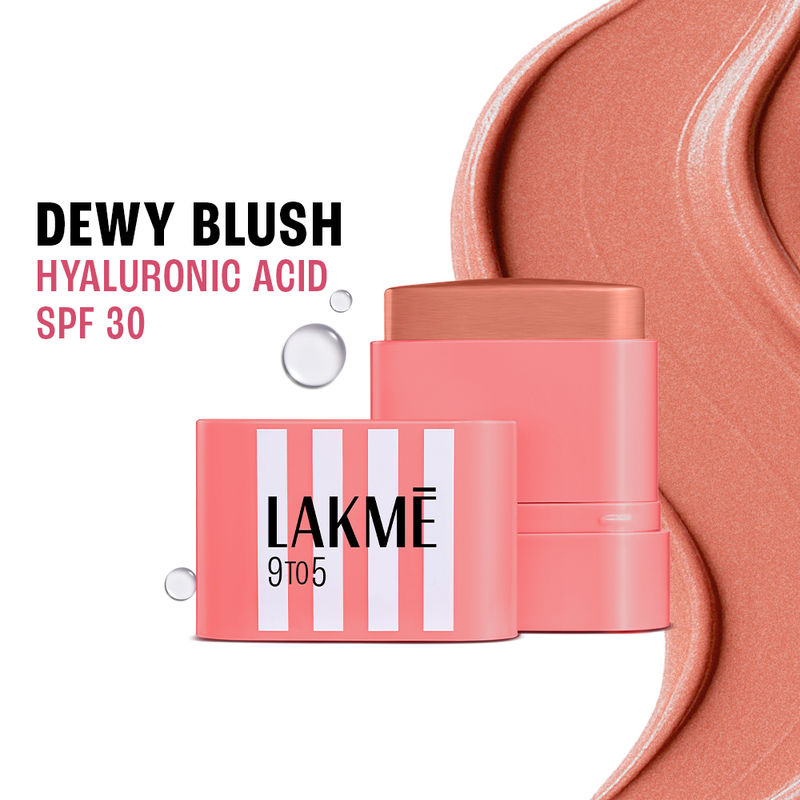 Lakme 9to5 Hya Beach Edit Blush, SPF 30, Creamy Texture, Dewy Finish - Pink Afterhours