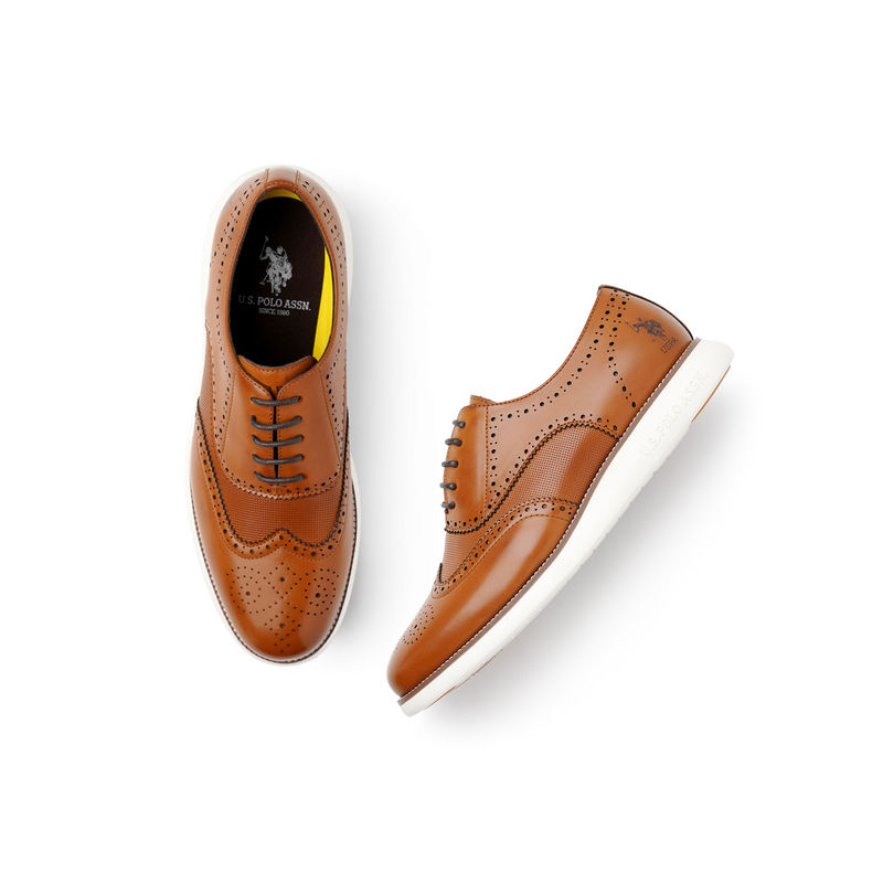 U.S. POLO ASSN. Men Marco Tan Work Casuals Lace Up Shoes (UK 9)