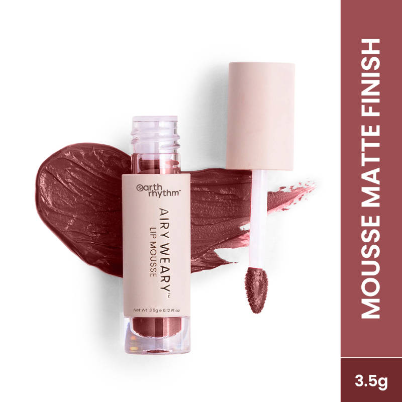 Earth Rhythm Airy Weary Lip Mousse Liquid Lipstick, Smooth Matte Finish - Travly