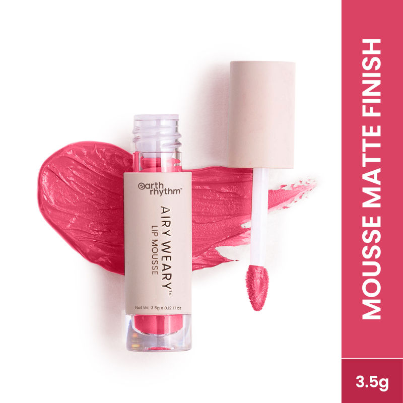 Earth Rhythm Airy Weary Lip Mousse Liquid Lipstick, Smooth Matte Finish - Mosey