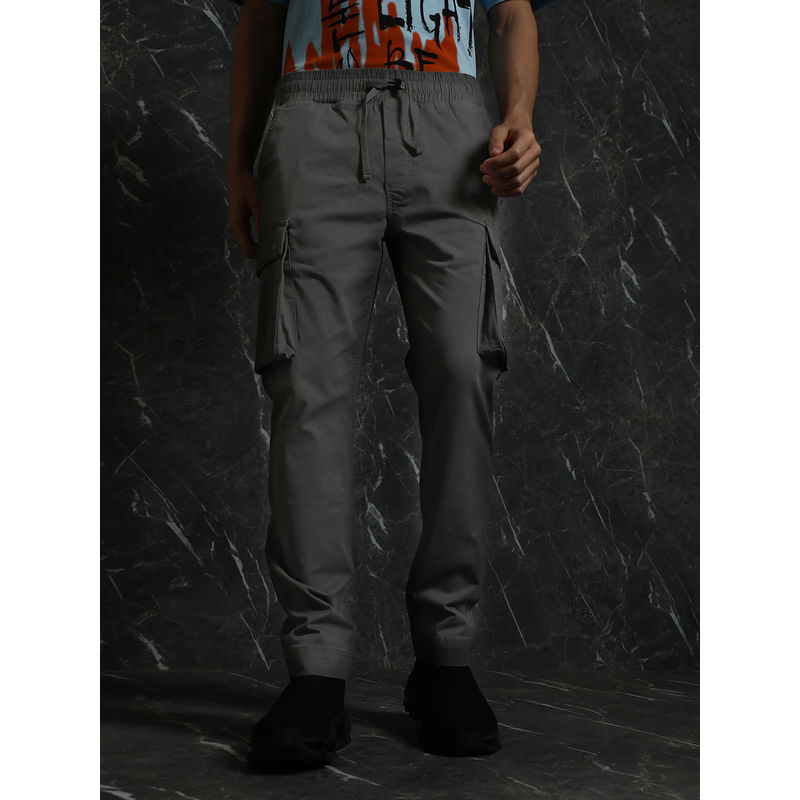 BREAKBOUNCE Grey Cargo Slim Fit Joggers (M)
