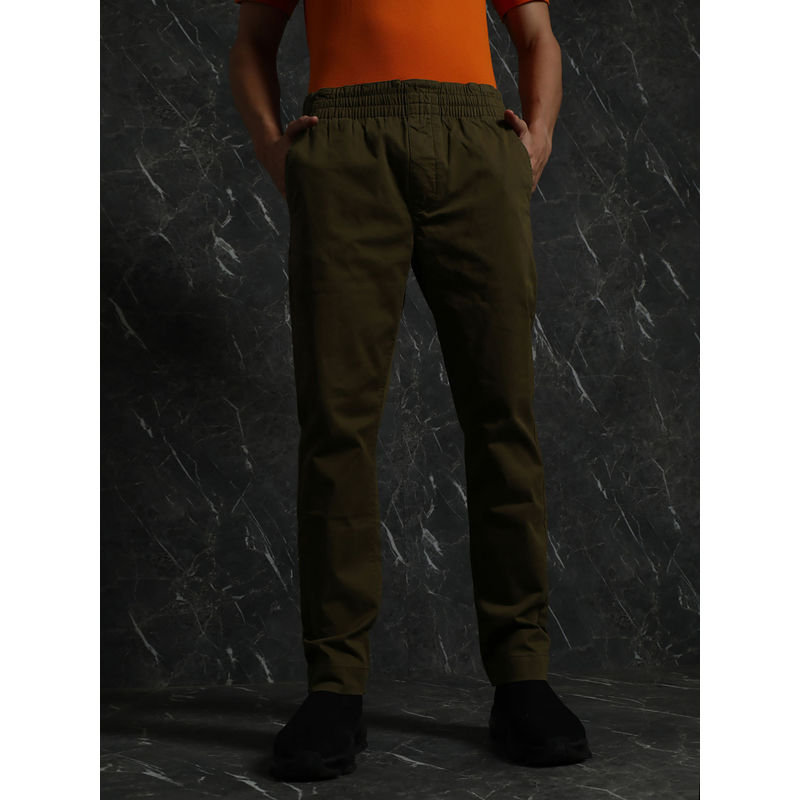 BREAKBOUNCE Olive Slim Fit Jogchi Joggers (XS)
