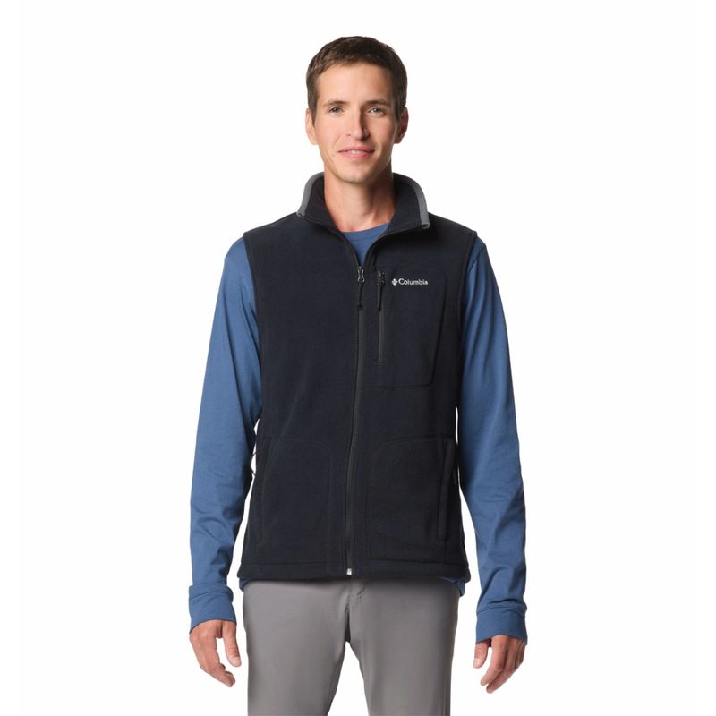 Columbia Mens Black Fast Trek Fleece Vest (M)