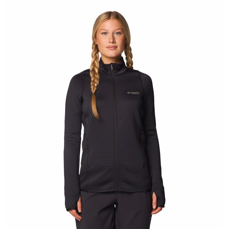Columbia Womens Black Omni-Heat Helix Crystal Leaf Omni-Heat Helix Full Zip Jacket (L)