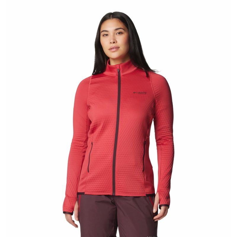 Columbia Womens Red Omni-Heat Helix Crystal Leaf Omni-Heat Helix Full Zip Jacket (M)