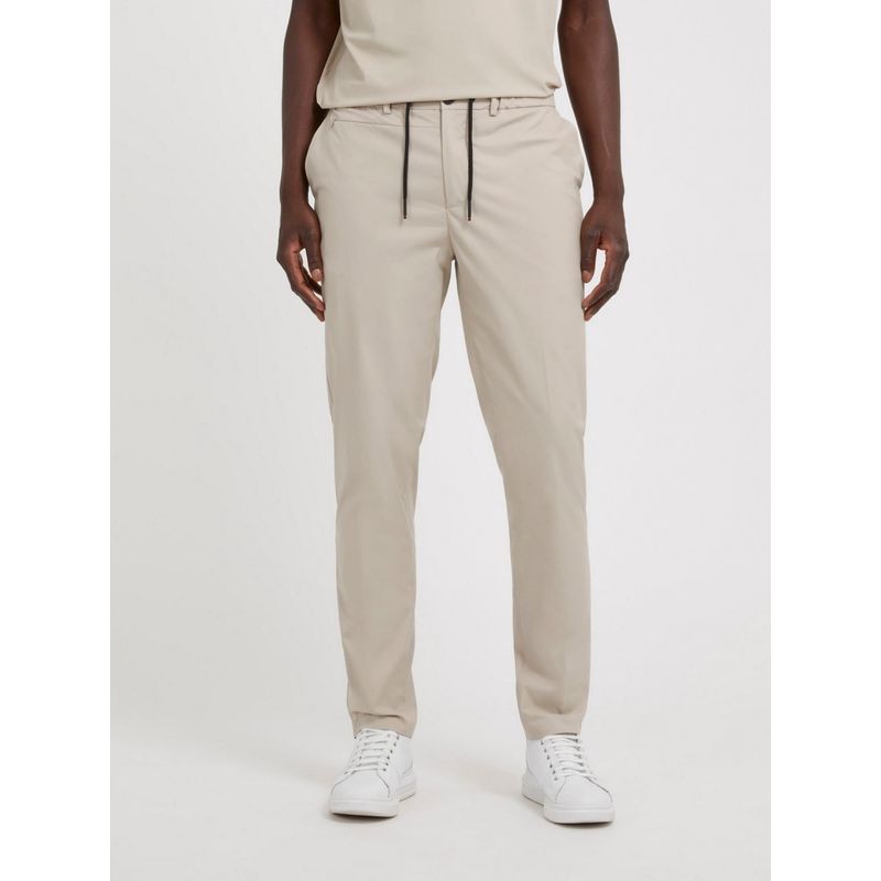 Guess Men Beige Solid Mid-Rise Full Length Trouser (36)