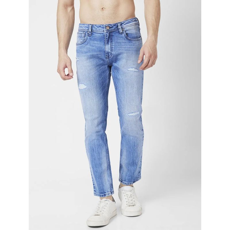 Spykar Men Light Blue Cotton Regular Fit Jeans Rover (30)