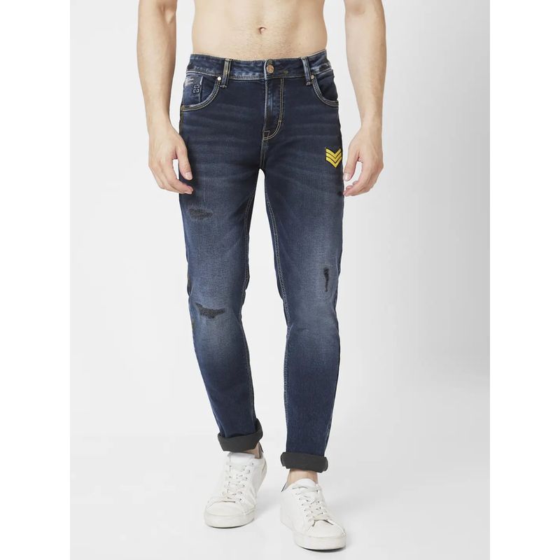 Spykar Men Dark Navy Blue Cotton Slim Fit Jeans Skinny (34)