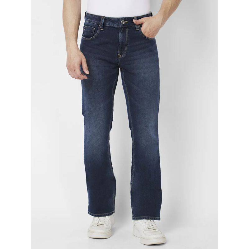 Spykar Men Dark Navy Blue Cotton Stretch Comfort Fit Jeans Rafter (30)