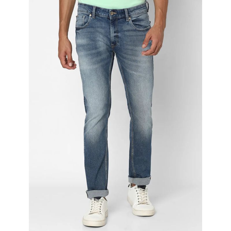 Spykar Men Light Blue Cotton Regular Fit Jeans Rover (38)