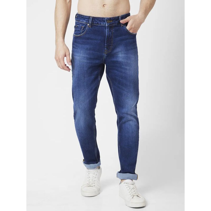 Spykar Men Mid Blue Cotton Stretch Regular Fit Jeans Rover (36)