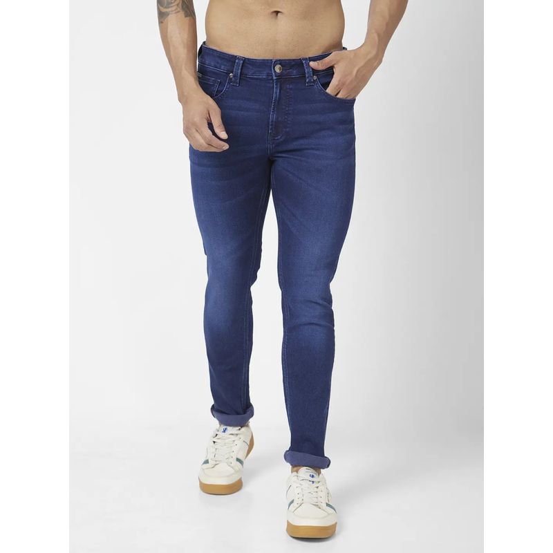 Spykar Men Dark Navy Blue Cotton Stretch Slim Fit Jeans Skinny (36)