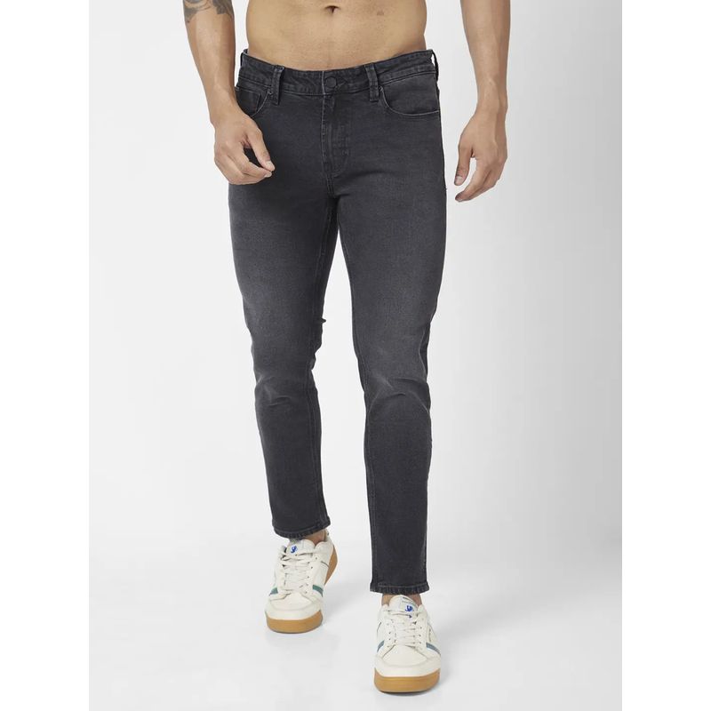 Spykar Men Carbon Black Cotton Stretch Super Slim Fit Jeans Super Skinny (33)