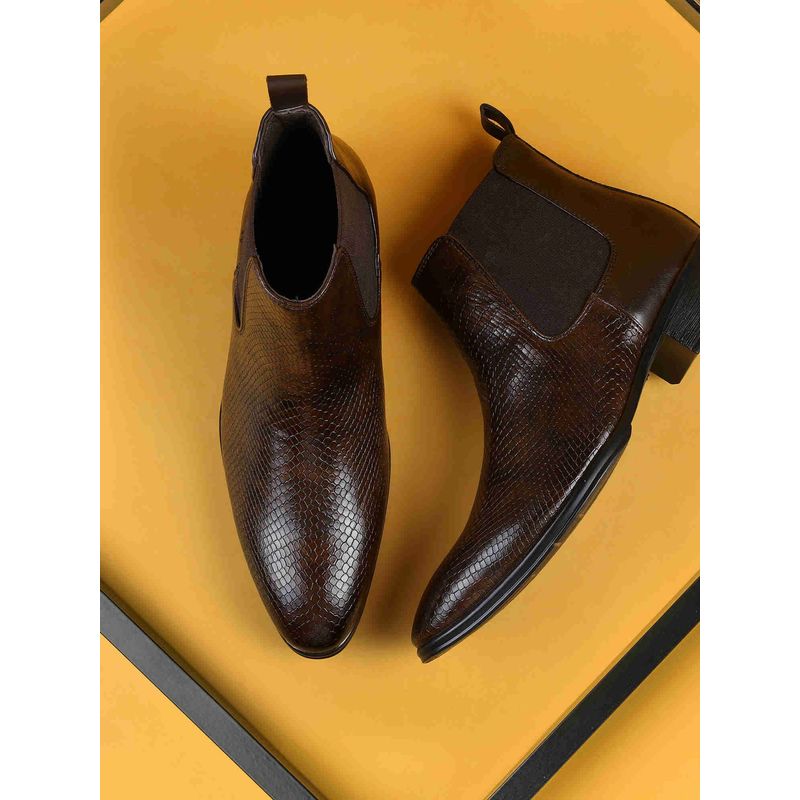 Mochi Mens Black Slip On Closure Chelsea Boots (EURO 40)