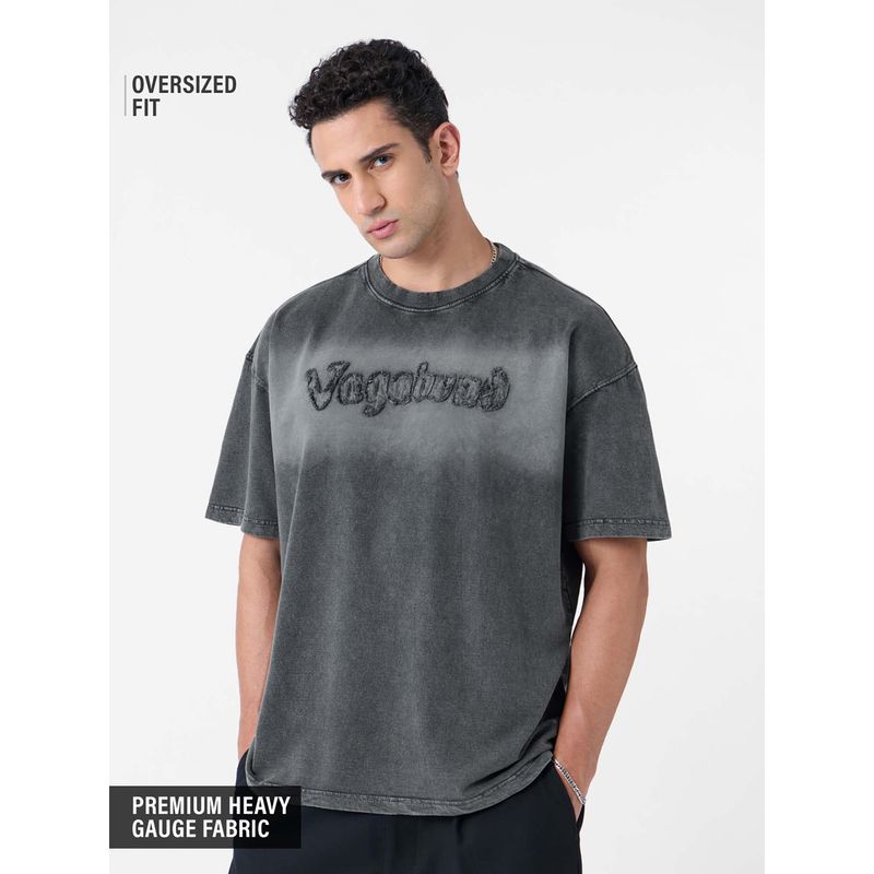 The Souled Store Originals: Vagabond Men Oversized Grey T-shirt (L)