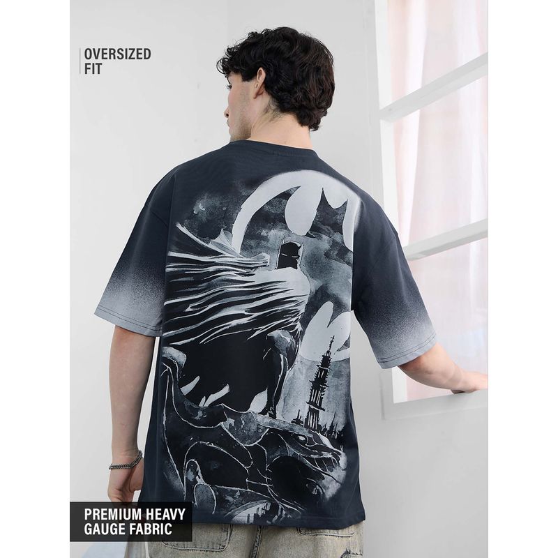 The Souled Store Official Batman: Caped Crusader Oversized Navy Blue T-shirt (S)