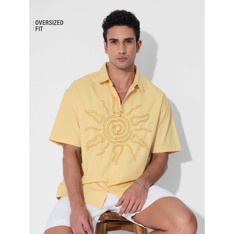 The Souled Store Originals ISRO: 1969 Oversized Yellow Shirt (S)