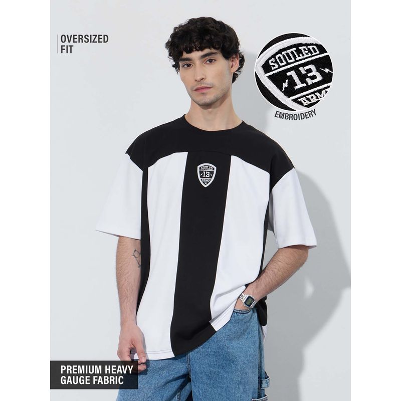 The Souled Store Originals : Carbon Men Oversized Black T-shirt (XL)