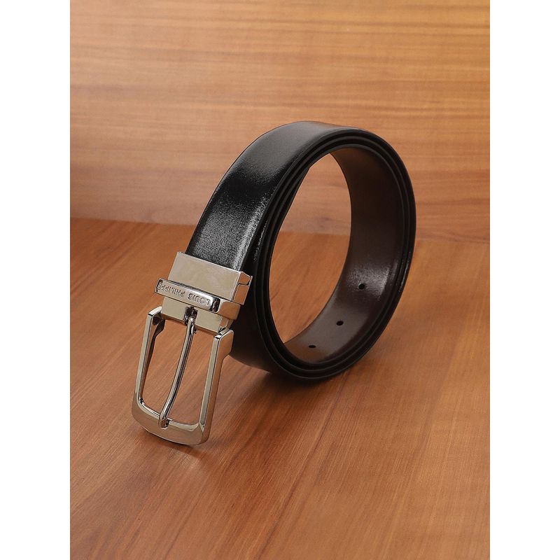 Louis Philippe Black Reversible Belt (M)
