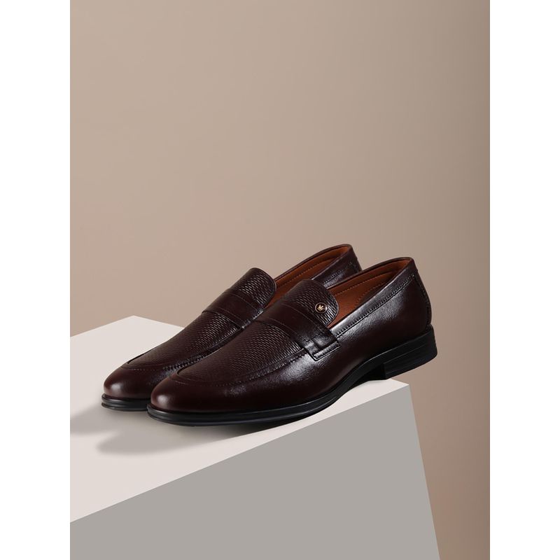 Louis Philippe Men Maroon Slip On Loafers (UK 8)