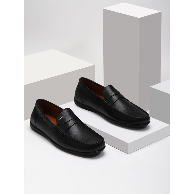 Louis Philippe Men Black Loafers (UK 10)