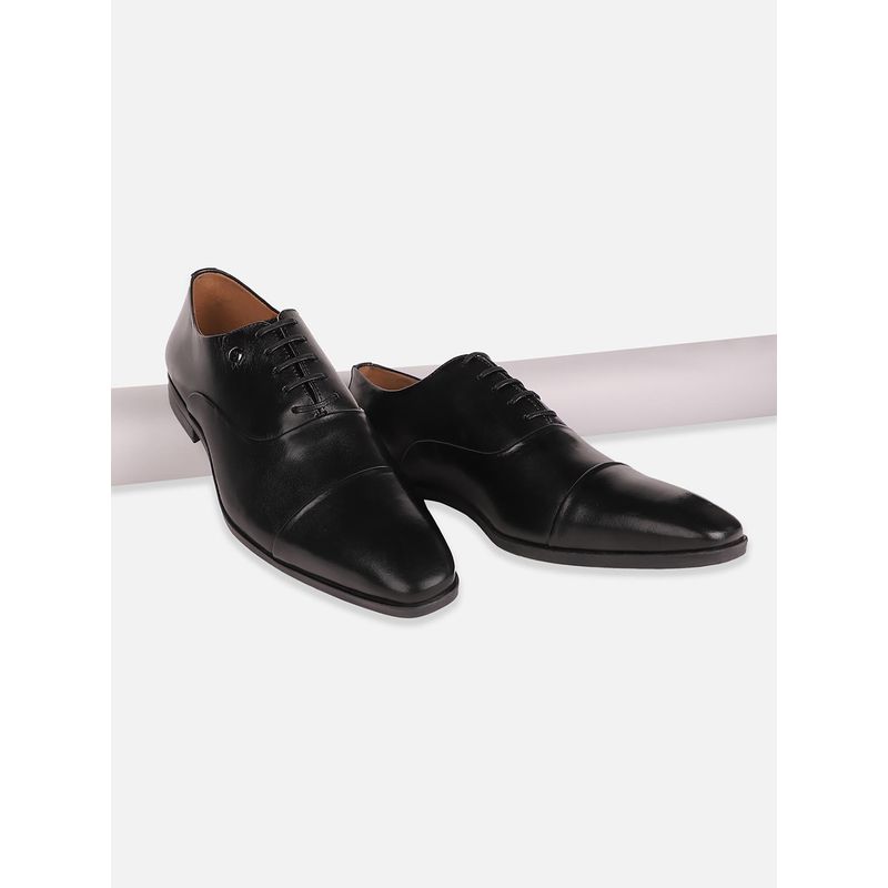 Louis Philippe Men Black Leather Oxfords (UK 6)