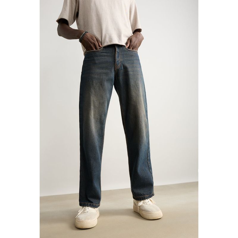FREAKINS Wide Fit Shaded Mens Jeans (30)