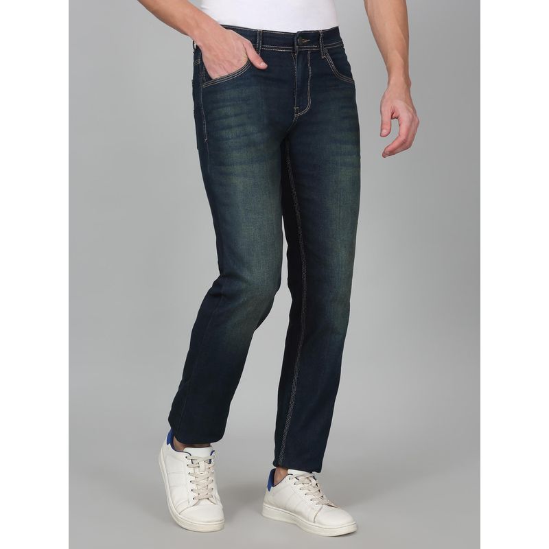 Cantabil Men Solid Green Regular Fit Casual Jeans (36)