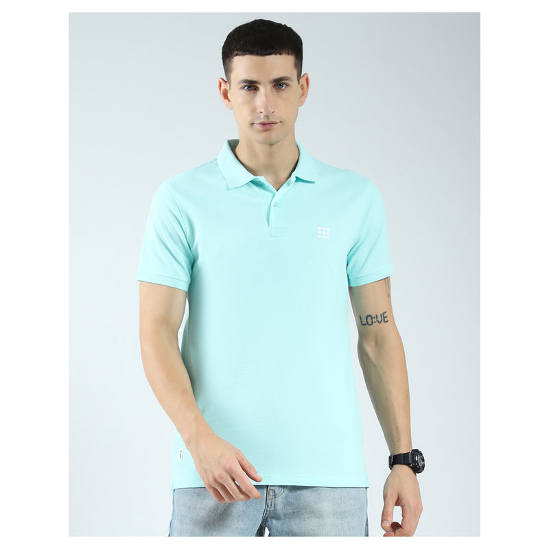 Rock.it Mens Blue Solid Polo T-Shirt (S)