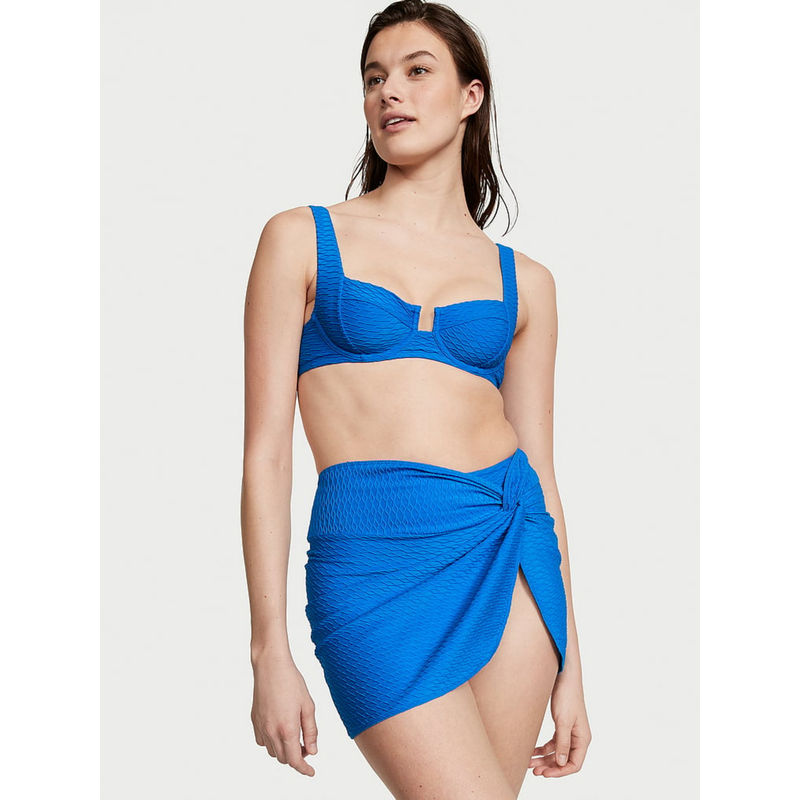 Victoria's Secret Women Blue Full Coverage Bikini Top (34B)