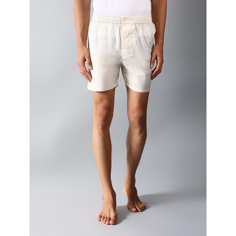 Fabindia Off White Cotton Boxer Shorts (S)