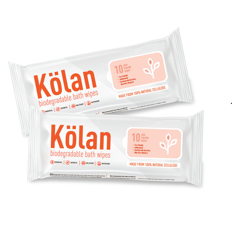 Kolan Eco-Friendly Biodegradable Bed Bath Wipes (Pack Of 2)