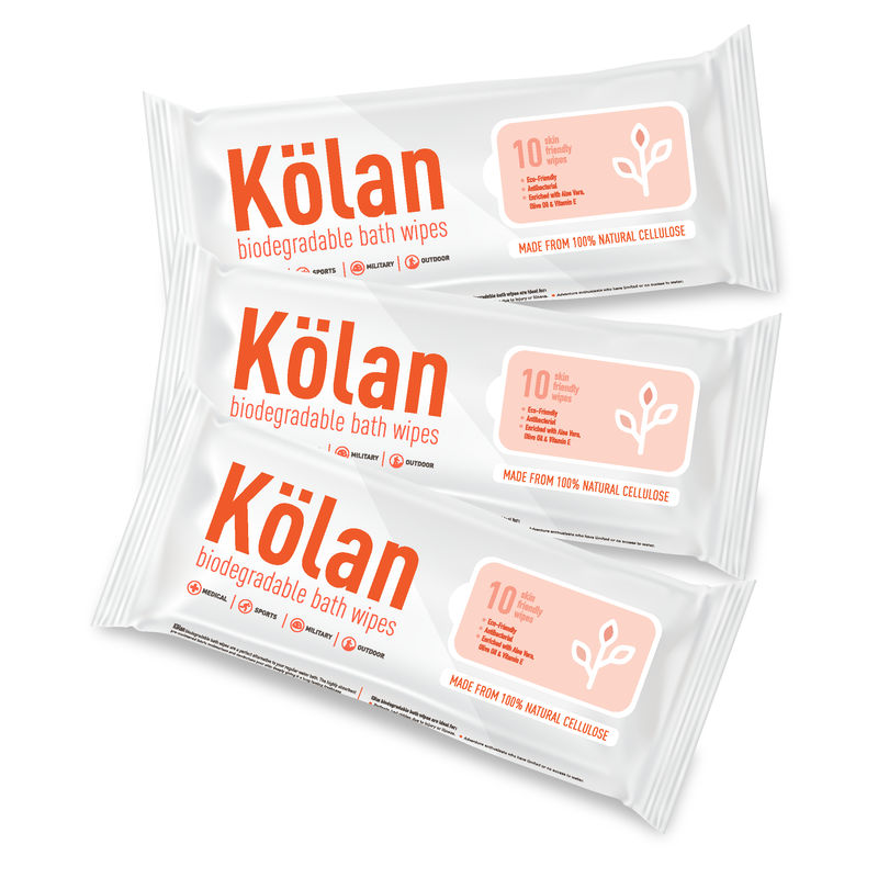 Kolan Eco-Friendly Biodegradable Bed Bath Wipes (Pack Of 3)