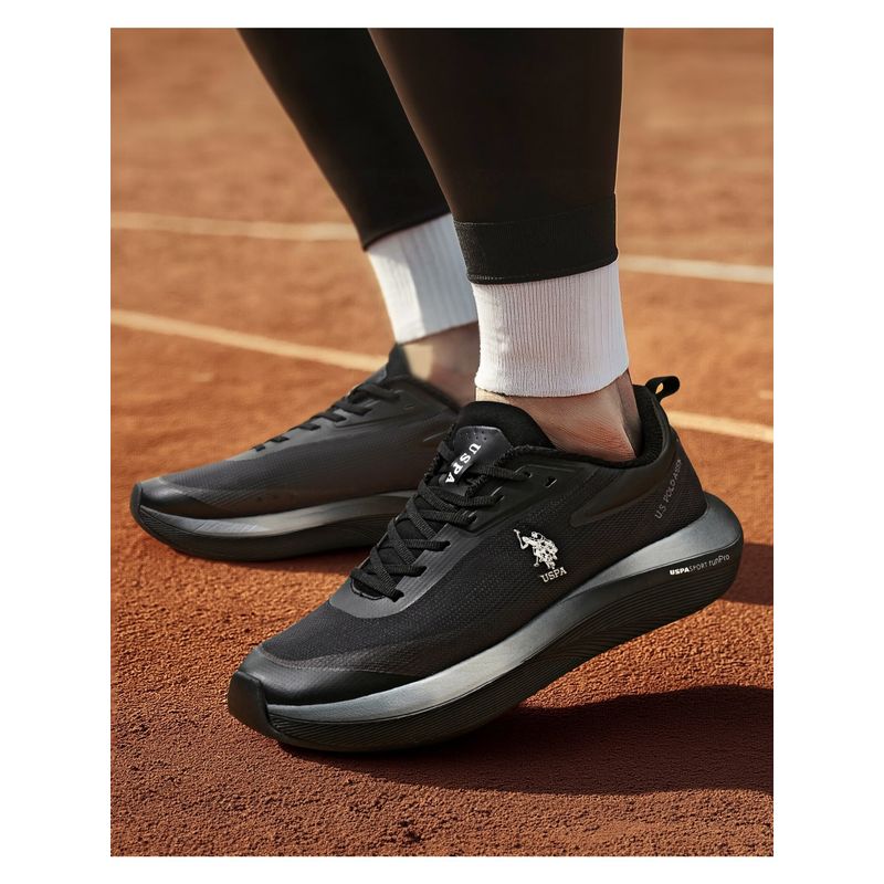 U.S. POLO ASSN. Men Frank Black Running Shoes (UK 7)