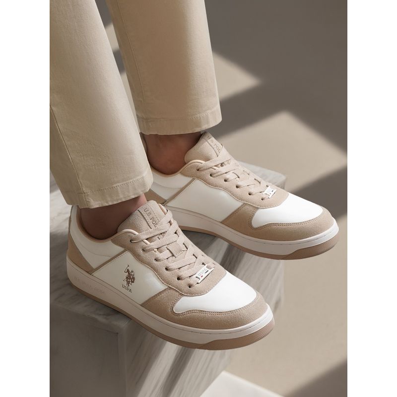 U.S. POLO ASSN. Men Beige Joan Sneakers (UK 9)