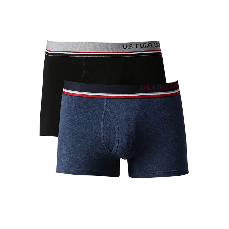 U.S. POLO ASSN. Men Assorted I014 Mid Rise Branded Waist Trunks Multi-Color (Pack of 2) (XL)