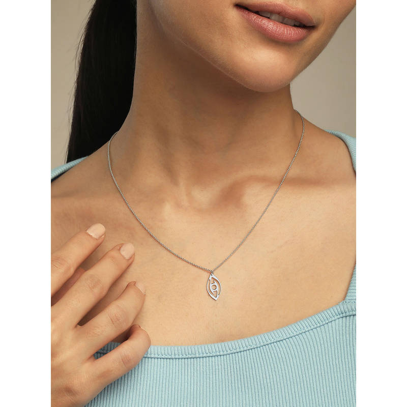 Buy Mia by Tanishq Guardian Eye Silver Necklace Online