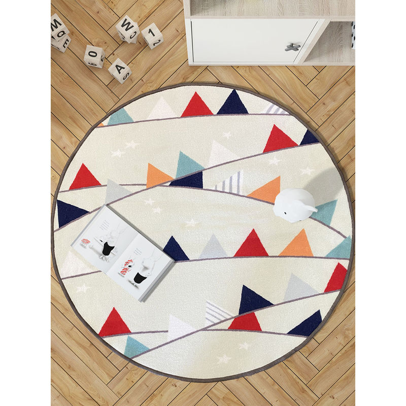 Buy Urban Space 3D Digital Round Carpet For Living Room, Rug For