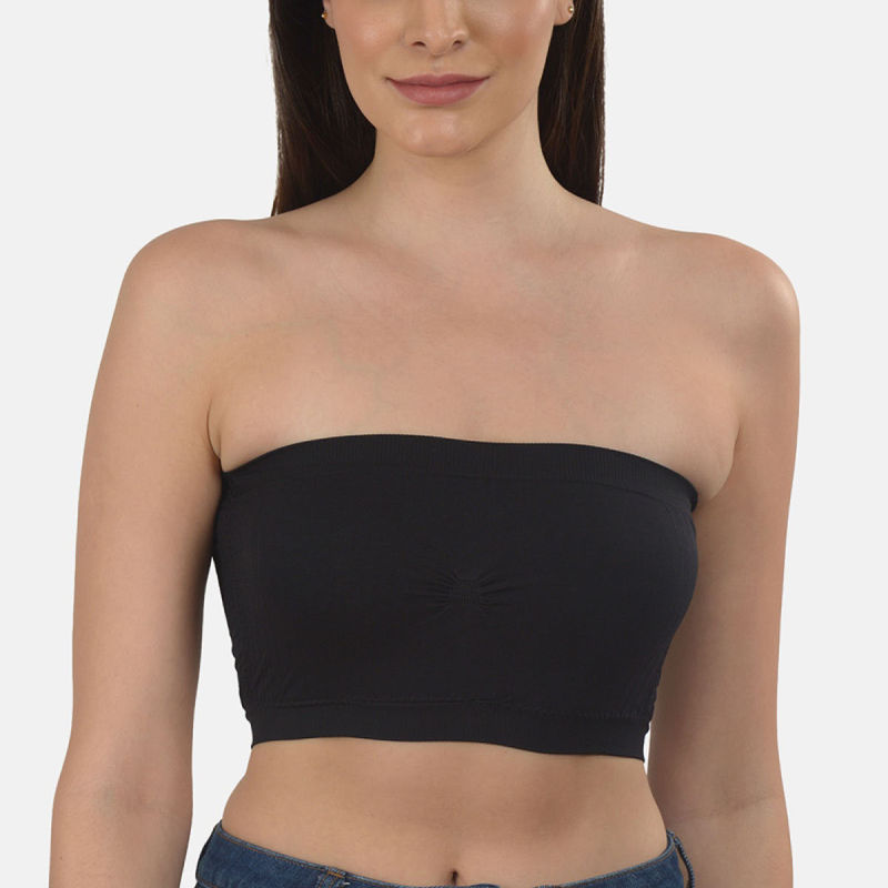 Mod & Shy Solid Full Coverage Lightly Padded Tube Bra - Black (32C)