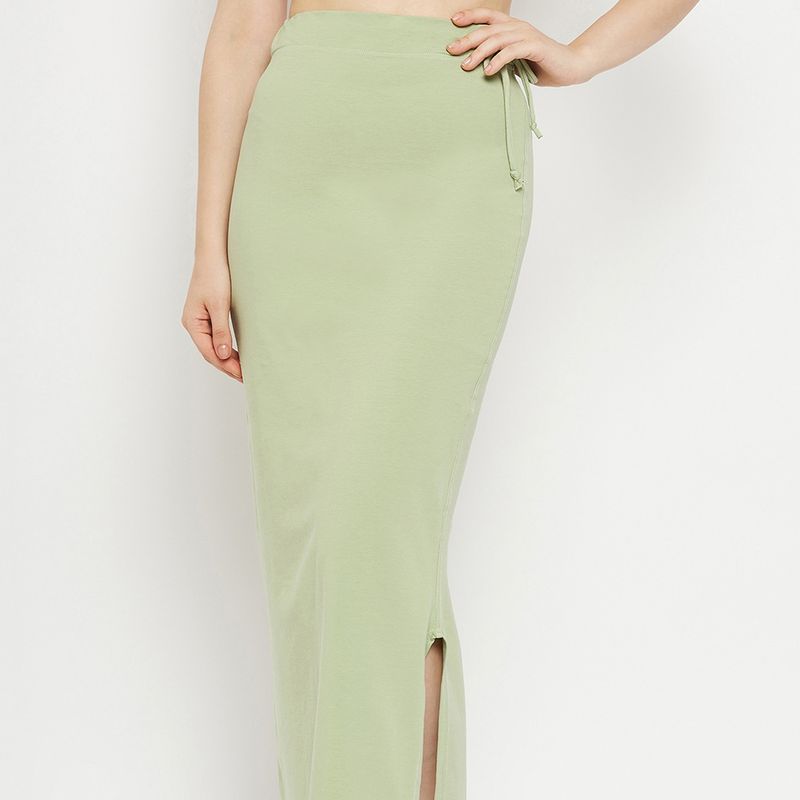 Secrets By ZeroKaata Women Solid Seamless Saree Shapewear - Green (XL)