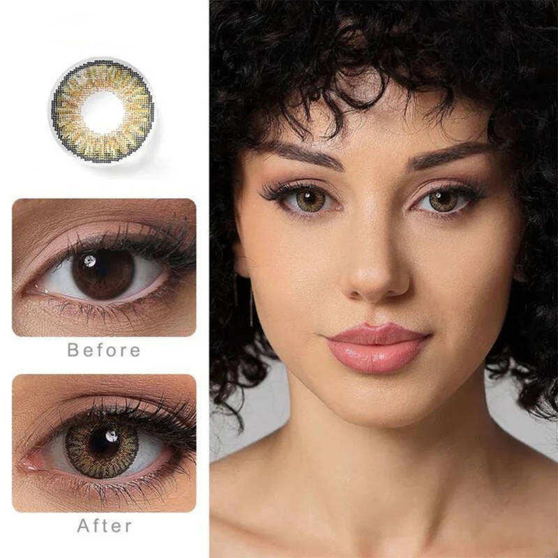 Buy Optify Yearly Colored Contact Lenses Zero Power - Pure Hazel Online