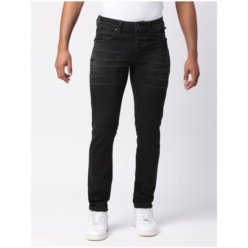 WAIMEA Coal Black Sturdy Slim Fit Denims (28)