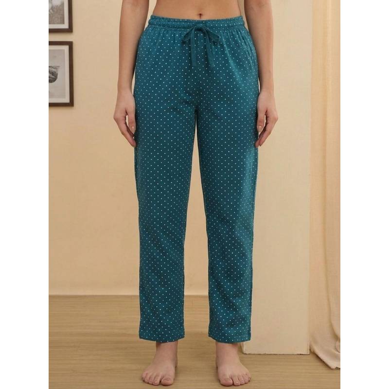 Kryptic Women Cotton Regular Fit Printed Pyjama with Side Pocket (M)