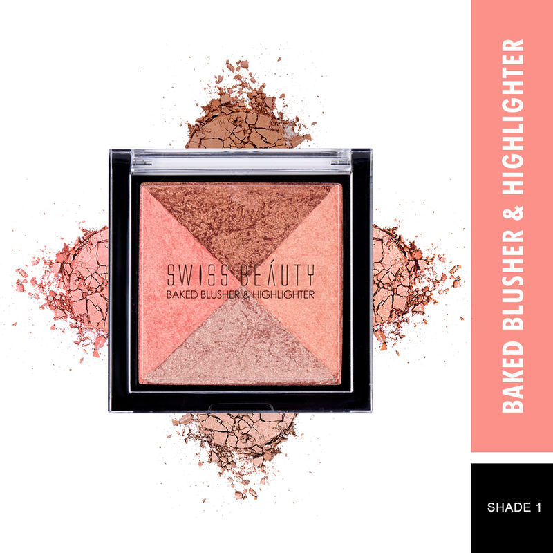 Swiss Beauty Baked Blusher & Highlighter - 01