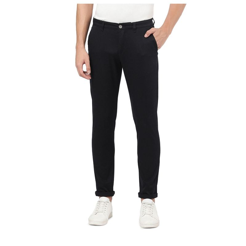 AD By Arvind Men Black Cotton Spandex Regular Fit Chino (32)