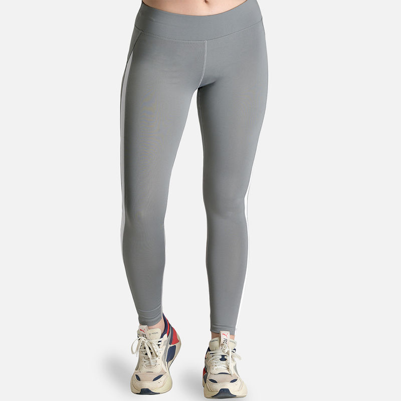 Makclan Fitness Side Mesh Sports Legging - Grey (M)