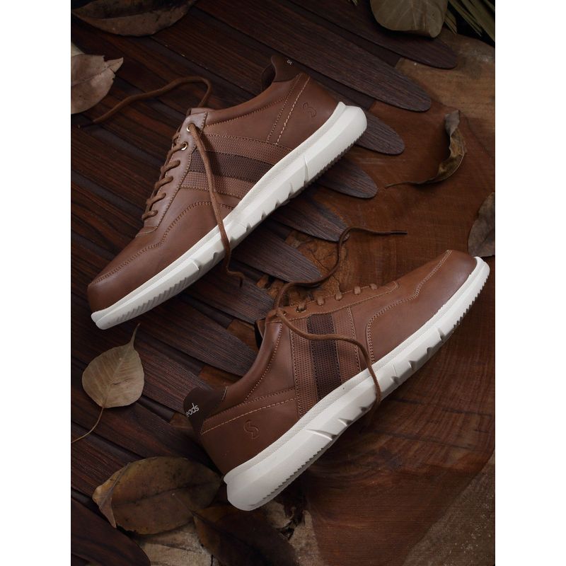 SOLETHREADS Urbane Brown Solid Men Sneakers (UK 10)