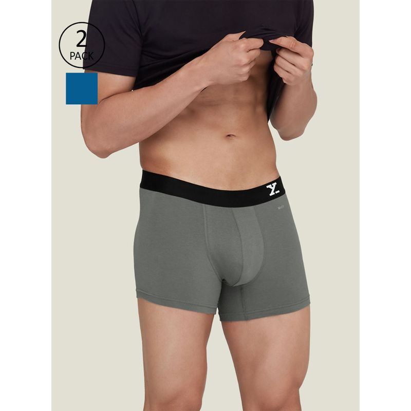 XYXX Men Silver Cotton Underwear Anti-odour Tech Lasting Freshness Multi-Color (Pack of 2) (S)